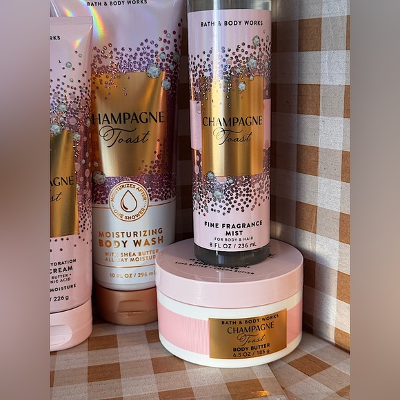 NEW B&BW Champagne Toast 6 PIECE full size body care set with 48 hour moisture - Picture 2 of 8